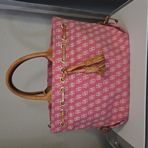 DOONEY & BOURKE Vintage Made in the USA Canvas Light purple/pink Handbag - Picture 3 of 15